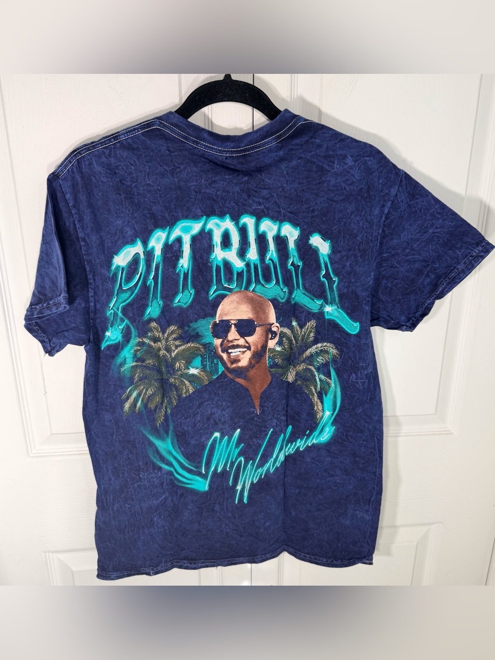 Pitbull Navy Blue 'Pit Bull' Graphic Tee with Teal Lettering - Picture 3 of 6